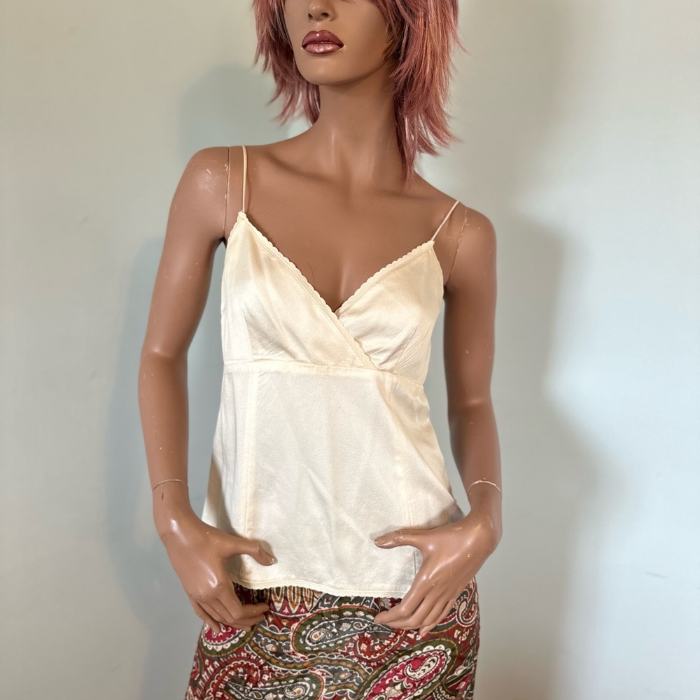 Ellen Tracy Cream Silk Women's Camisole Top